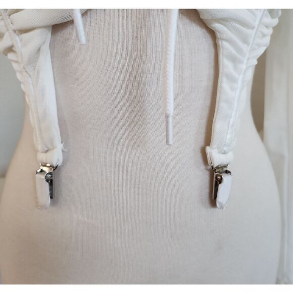 Dolls Kill Darker Wavs White Long Sleeve Crop Top SIZE M NWOT - Picture 3 of 8